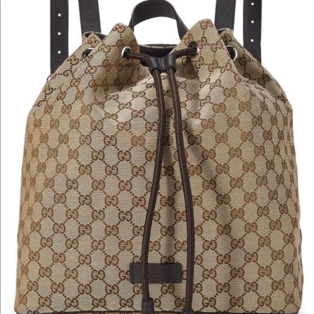 Gucci Guccissima Large Drawstring Beige Canvas